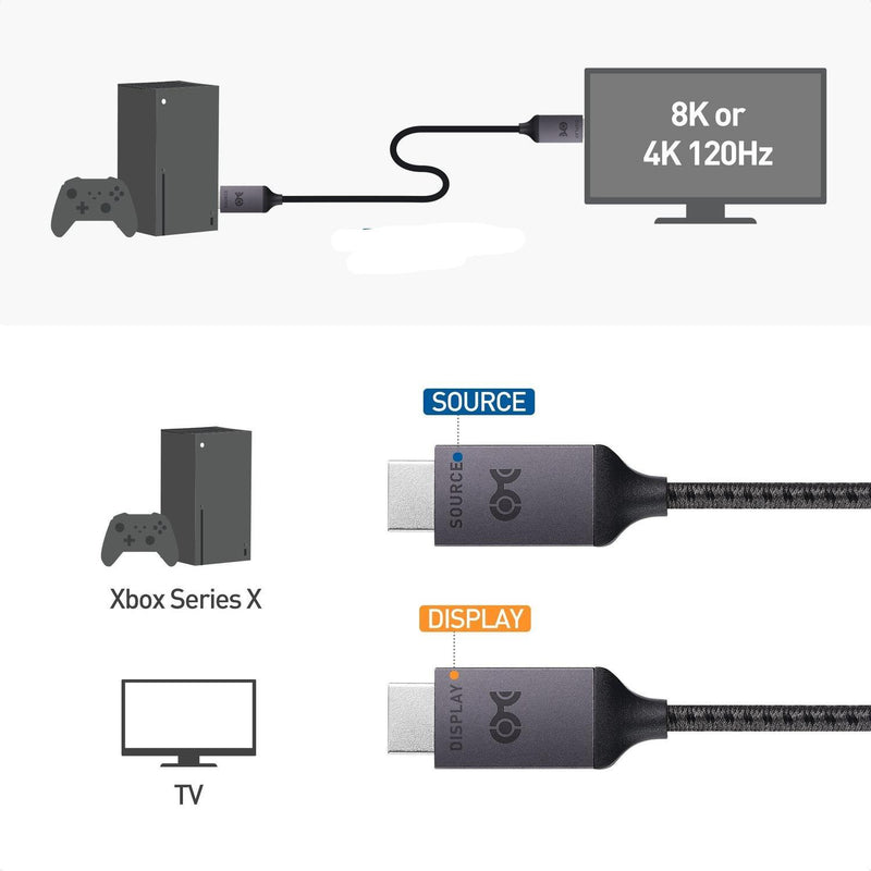 Cable Matters certifierad Ultra High Speed HDMI2.1 aktiv AOC optisk fiberkabel 15m 8K 60Hz 4K 120Hz 48Gbps Dynamic HDR, eARC, VRR