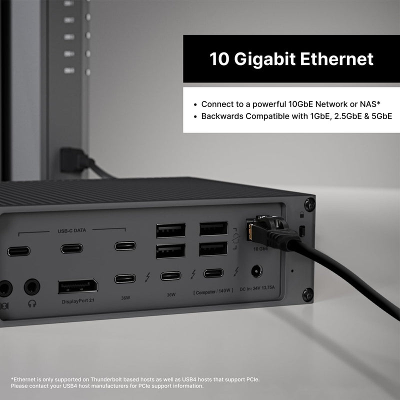 CalDigit TS5 Plus - 20 Port Thunderbolt 5 Dock, 140W Charging, 3X 80Gb/s Thunderbolt 5, 10x 10Gb/s USB Ports