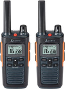 Cobra RX680 Walkie Talkies 2-pack Rechargeable PMR446 Radios for Leisure and Business 10km Dustproof and Splash Proof (IP54), Black and Orange