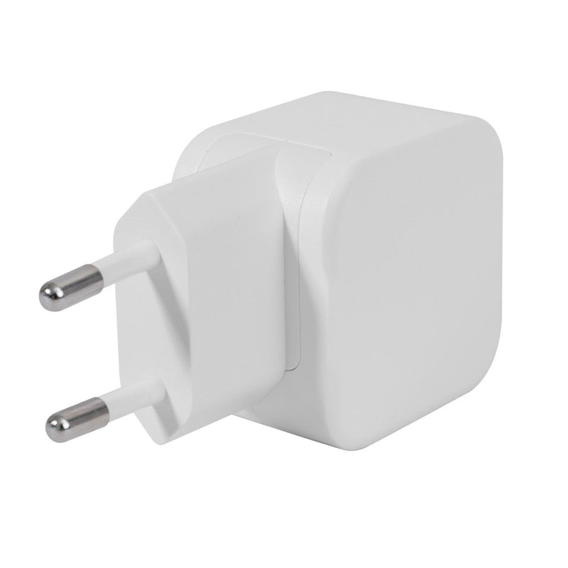 DELTACO USB-väggladdare med dubbla portar, USB-A & USB-C Power Delivery 20 W, vit