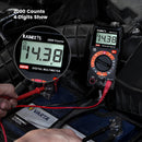 Digital multimeter, DC-/AC-voltmeter, ohm-, volt- och amperemätare samt kontinuitets- och diodspänningstestare för hushållsuttag