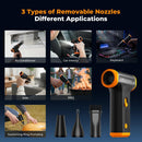 Electric Wireless Dust Blower 110000 rpm, 5000 mAh, Brushless Motor, Includes 3 Nozzles for Cleaning Computer, Keyboard, Household, Outdoor and Car