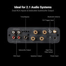Fosi Audio BT20A MAX Stereo Power Amplifier, 300W x 2 Hi-Fi Audio Amp with PFFB Technology, LDAC Bluetooth 6.0 +Fosi Audio 2RCA to 2RCA Cable 0.9Ft