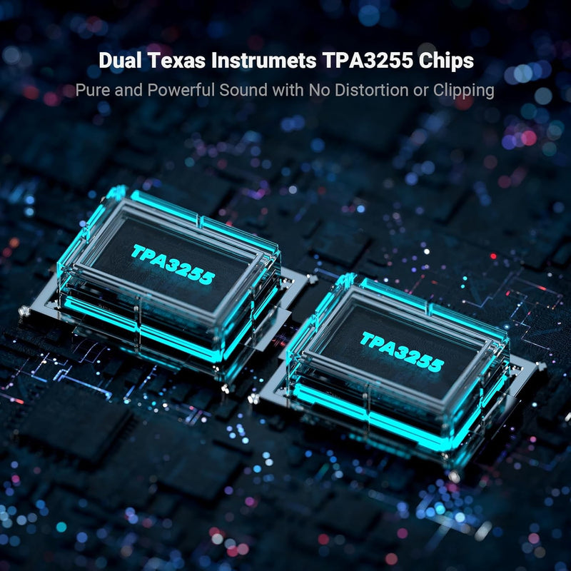 Fosi Audio Hi-Fi Bluetooth 5.0 Stereo Audio Receiver Förstärkare 2.1 Channel Class D Integrated Amp 2X165W