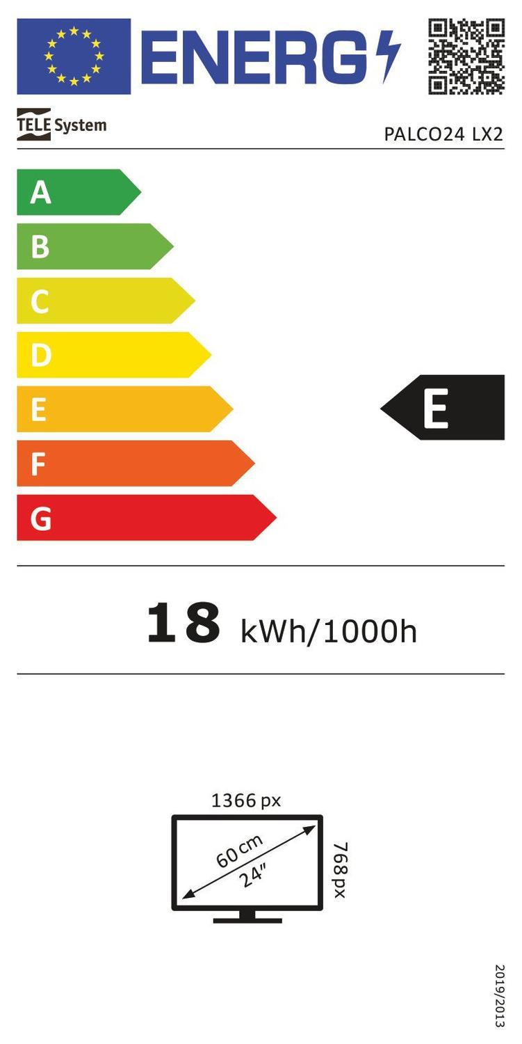 HD TV 24tum 12V DC 100-240V för båt husvagn husbil DVB-T2 DVB-S2 VESA 100x100 PALCO 24LX1