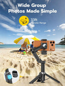 Handhållen 3-axlig anti-skak gimbal-stabilisator för iPhone AI-spårningsmodul med fyllnadsljus Geststyrning och ett-trycks stativfrigöring, Inbyggd förlängningsarm