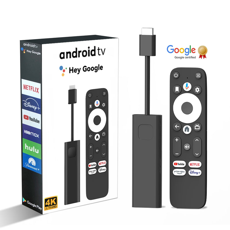 Google Certified TV Stick 4K HDR Android TV 14 WiFi Play Store Supports Netflix, YouTube, Disney+
