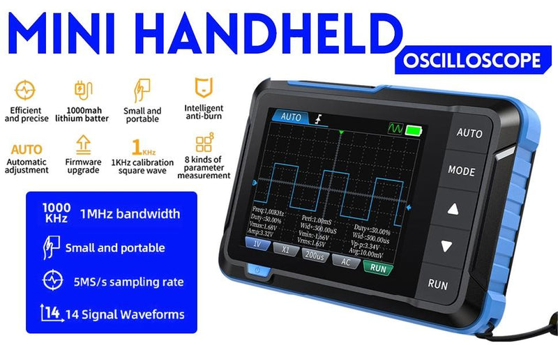 FNIRSI DSO153 2 i 1 mini oscilloskop och signalgenerator, 2.8" Display, 5MS/s 1MHz