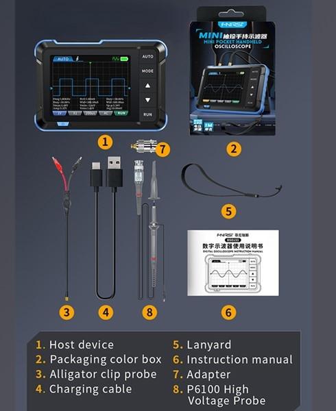 FNIRSI DSO153 2 i 1 mini oscilloskop och signalgenerator, 2.8" Display, 5MS/s 1MHz