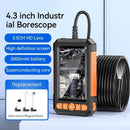 Industrial Endoscope, 10m double lens 4.3" IPS Digital 1080P HD Camera with 8 LED Lights, IP67 Waterproof Snake Camera