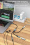 NÖRDIC USB-C Splitter 1 till 3, 1xUSB-C 1xUSB-C PD60W 1x3,5mm hörlursuttag OTG Kabel