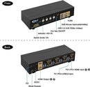 KVM 4x2 HDMI Switch Dual Monitor HDMI2.0 4K60Hz 4:4:4 med 1x3.5mm och 4xUSB-A