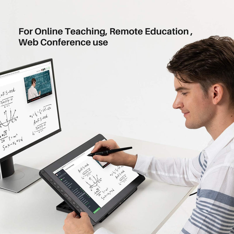 Kamvas 16 2021 Graphics Tablet with Display, 15.6 Inch Full Laminate Screen Pen Display, 10 Programmable Push Buttons, 8192 Levels Battery-Free Pen