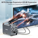 MAIWO 4‑plats DAS-design för 3,5” SATA‑HDD med 2 kylfläktar, USB‑C & 10 Gbps hastighet, ingen RAID