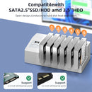 MAIWO 6x HDD kloning- och dockningsstation, 2,5"/3.5" SATA HDD, USB-C 3.0 5Gbps