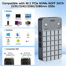 MAIWO Dual Bay RAID Enclosure for M.2 NVMe SATA SSD with Clone RAID 0 RAID 1, USB C 3.2 GEN2x2 20Gbps