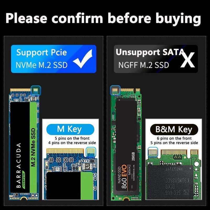 Maiwo K1687P M.2 PCIe NVMe SSD till USB3.2 Gen2 10Gbps USB-C extern lagringskabinett  2230-2242-2260-2280 NGFF M-Key support UASP, TRIM och 6Gbps SATAIII