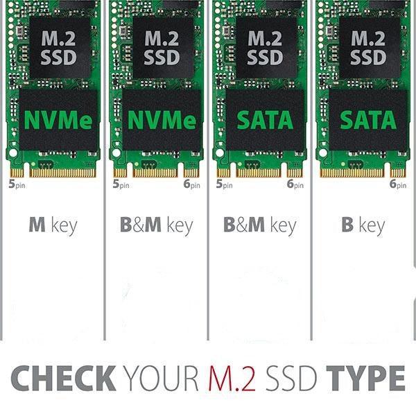 Maiwo K1688S M.2 SATA SSD till USB C GEN1 5Gbps extern Lagringskabinett  B-Key och B&M-Key aluminium