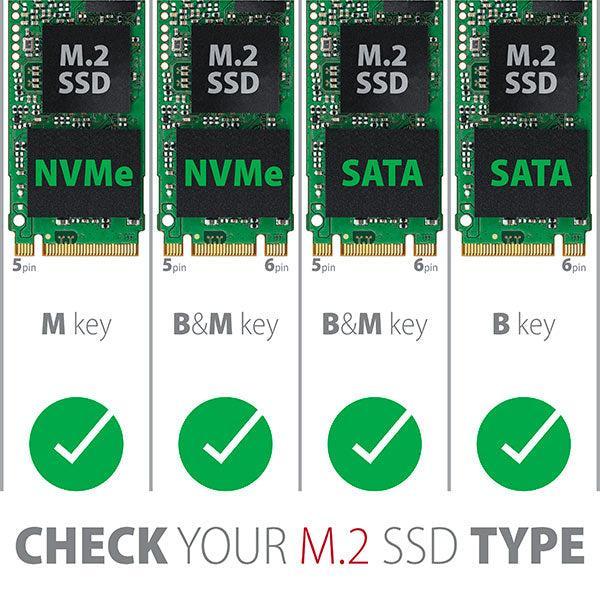 Maiwo K16N M.2 SATA SSD till USB3.1 GEN1 5Gbps extern Lagringskabinett 2230-2242-2260-2280 NGFF B-Key och B&M-Key  aluminium