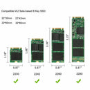 Maiwo K16N M.2 SATA SSD till USB3.1 GEN1 5Gbps extern Lagringskabinett 2230-2242-2260-2280 NGFF B-Key och B&M-Key  aluminium