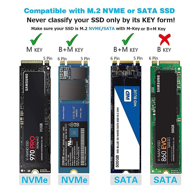 Maiwo K3016CL dockingstation för hårddiskkloning SATA och NVMe SSD 1:1 USB3.2 Gen2 10Gbps M-Key och B+M Key SD Express kortläsare