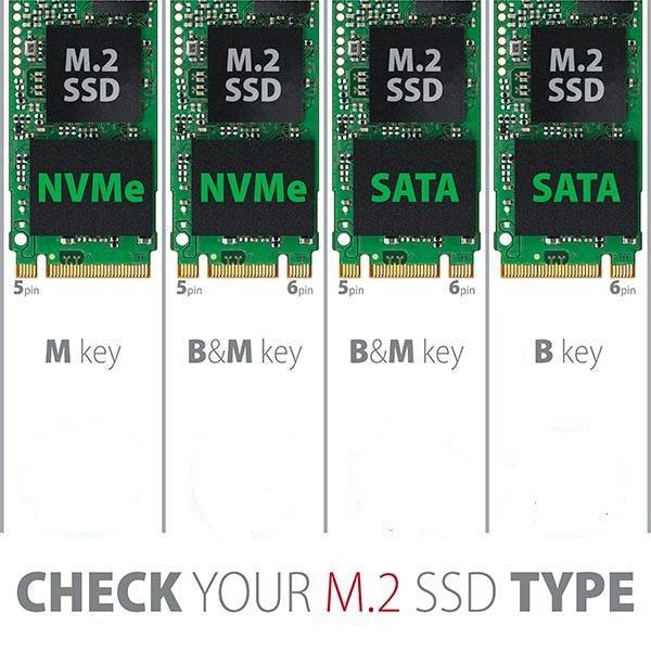 Maiwo K3016P dockingstation för hårddiskkloning of NVMe SSD 1:1 USB3.2 Gen2 10Gbps M-Key och B+M Key