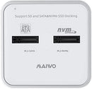 Maiwo K3016SD Dockningsstation för både SATA och NVMe M.2 SSD USB3.2 Gen2 10Gbps med SD Express kortläsare