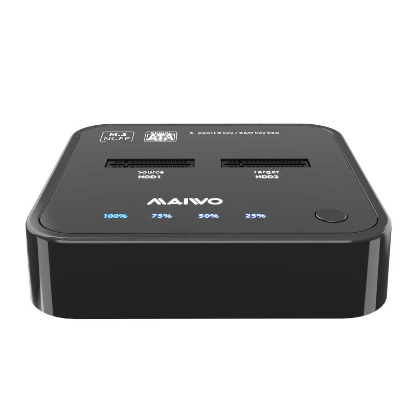 Maiwo K3016S dockingstation för hårddiskkloning of M.2 SATA SSD USB3.2 Gen1 5Gbps 1:1 B&M Key