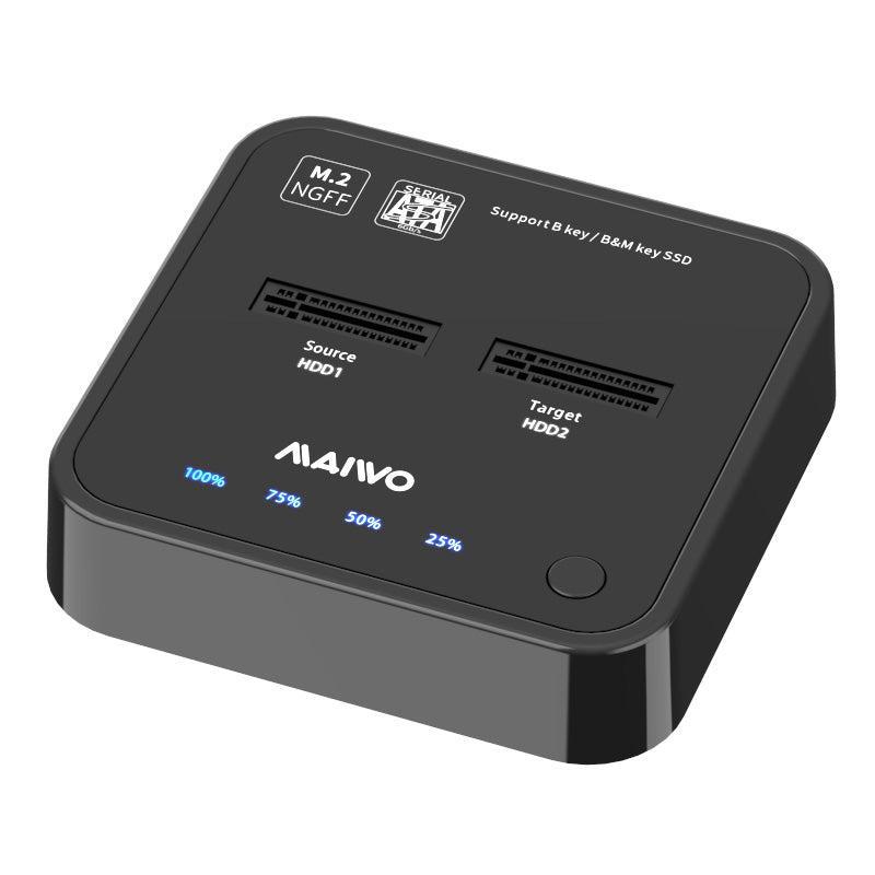 Maiwo K3016S dockingstation för hårddiskkloning of M.2 SATA SSD USB3.2 Gen1 5Gbps 1:1 B&M Key