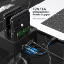 Maiwo K3082H USB 3.1 GEN1 5Gbps Dockningsstation för 2st 2,5-3,5 SATA HDD SSD upp till 14TB med stöd för UASP 3xUSB3.1 hubb