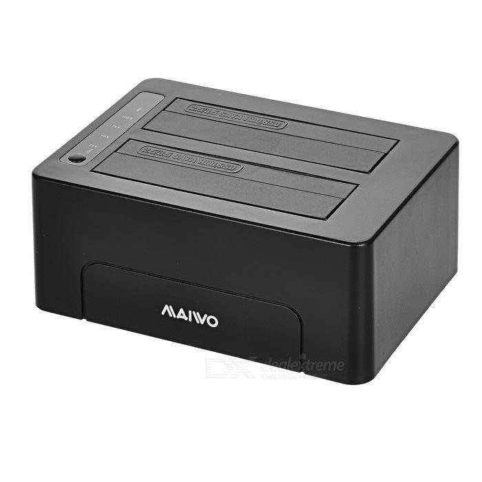 Maiwo K3082 USB 3.1 GEN1 5Gbps Dockningsstation för 2st 2,5 3,5 SATA HDD upp till 14TB  med stöd för UASP, Stöd för SATAIII 6Gbps hårddiskloning