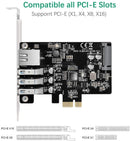 Maiwo KC015 PCI Express x1kort till 3xUSB3.0 5Gbps och 1x Gigabit Ethernet