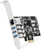 Maiwo KC015 PCI Express x1kort till 3xUSB3.0 5Gbps och 1x Gigabit Ethernet