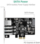 Maiwo KC015 PCI Express x1kort till 3xUSB3.0 5Gbps och 1x Gigabit Ethernet