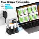 Maiwo Triple Bay HDD Clone-kabinett för 2× SSD NVMe M.2 och 1× SATA HDD
