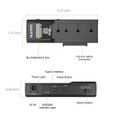 Maiwo USB-C adapter till NVMe/SATA M.2 SSD och 2,5"/3,5" SATA HDD USB-C 3.2 10Gbps