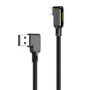 Mcdodo CA-7511 Lightning (Non MFI) till USB A vinklad kabel med LED 1,8m svart