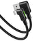 Mcdodo CA-7511 Lightning (Non MFI) till USB A vinklad kabel med LED 1,8m svart