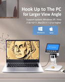 NÖRDIC Mikroskop för Mobiltelefoner, LCD Digitalt Mikroskop 50X–500X, 4.3-tums 1080P USB-mikroskop med 8 justerbara LED-lampor och PC-visning