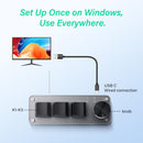 Mini Programmable Mechanical Keyboard with 3 Keys & 1 Control Knob for Macro Shortcuts | PC Setup for Multi-Device Use