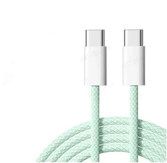 NÖRDIC 0,5m USB 2.0 USB-C till C kabel för iPhone 15/15 Pro/15 Plus/15 Pro Max 3A 480Mbps 60W grön