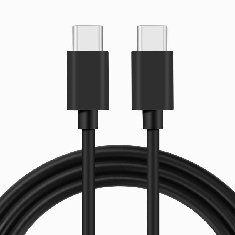 NÖRDIC 0,5m USB 2.0 USB-C till C kabel för iPhone 15/15 Pro/15 Plus/15 Pro Max 3A 480Mbps 60W svart