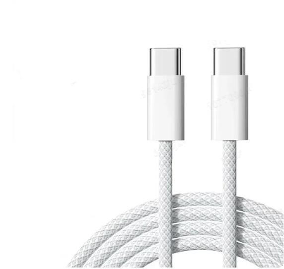 NÖRDIC 0,5m USB 2.0 USB-C till C kabel för iPhone 15/15 Pro/15 Plus/15 Pro Max 3A 480Mbps 60W vit