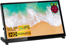 NÖRDIC 10,1" Pekskärm, 1024x600 IPS LCD-panel med kapacitiv touch, HDMI-skärm för Raspberry Pi