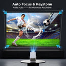 NÖRDIC 1080P Projektor Certifierad för Netflix, Prime Video, Disney+ och YouTube, 300 ANSI lumen, 2.4/5G WiFi 6-stöd för iOS/Android