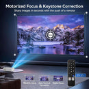 NÖRDIC 1080P Projektor Certifierad för Netflix, Prime Video, Disney+ och YouTube, 300 ANSI lumen, 2.4/5G WiFi 6-stöd för iOS/Android