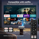 NÖRDIC 1080P Projektor Certifierad för Netflix, Prime Video, Disney+ och YouTube, 300 ANSI lumen, 2.4/5G WiFi 6-stöd för iOS/Android