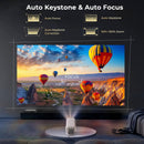 NÖRDIC 1080P Projektor Netflix-certifierad 200 ANSI lumen 2.4/5G WiFi 6 stöd för iOS/Android