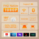 NÖRDIC 1080P Projektor Netflix-certifierad 200 ANSI lumen 2.4/5G WiFi 6 stöd för iOS/Android