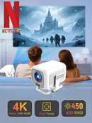 NÖRDIC 1080P Projektor Netflix-certifierad 200 ANSI lumen 2.4/5G WiFi 6 stöd för iOS/Android